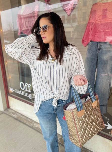 The Grace Striped Relaxed Button Up Shirt