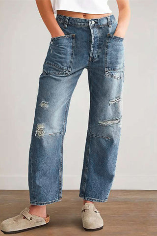 The Merideth Ripped Barrel Jean