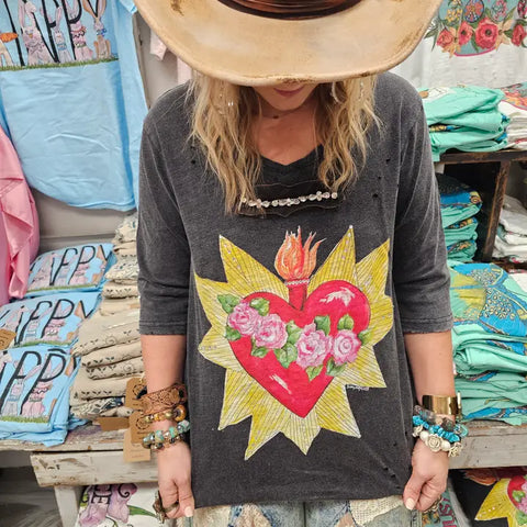 The Blazing Heart Tattered T-Shirt