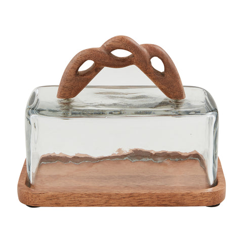 Mud Pie Braided Handle Butter Cloche