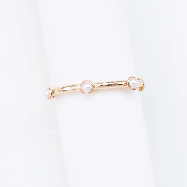 Gold & Pearl Stretch Bangle